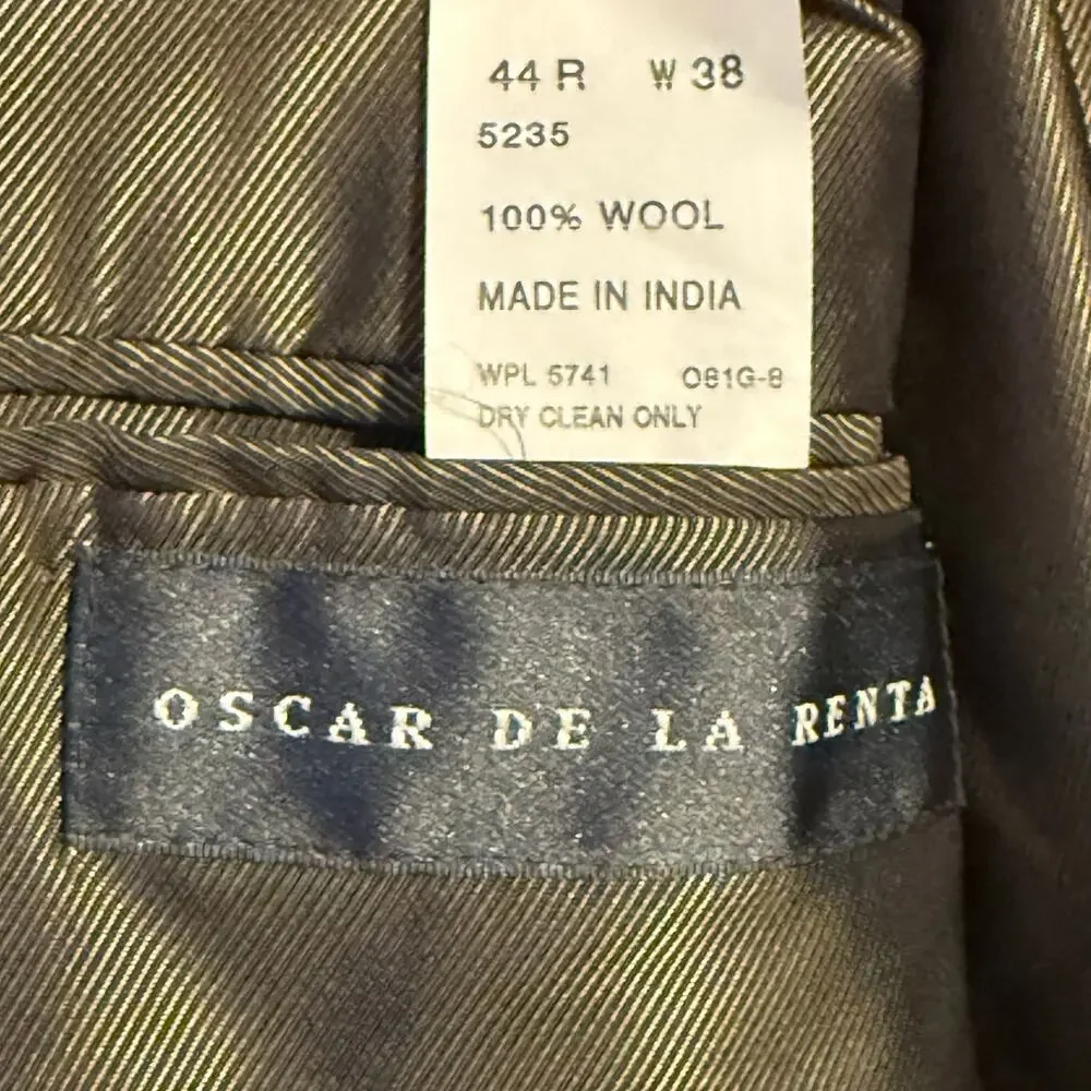 Oscar de la Renta Wool Blazer Mens Size 44R Tailored Fit Sport Coat
